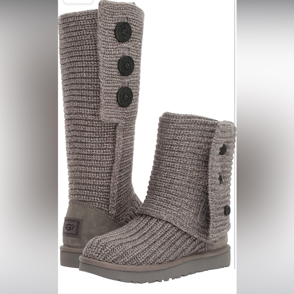 Ugg women’s classic cardy boot - grey- 3 button